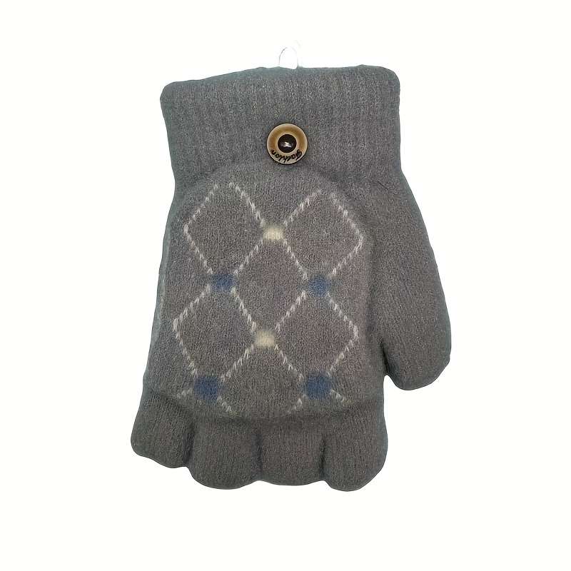 1 Pair Grey Warm Gloves