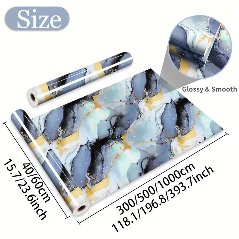 1PC Wall StickersDream Blue Marble60X1000cm  23.6X393.7inch