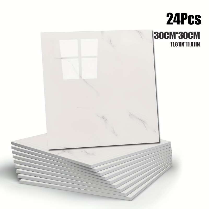 24pcs Wall StickersMarble Jazz White