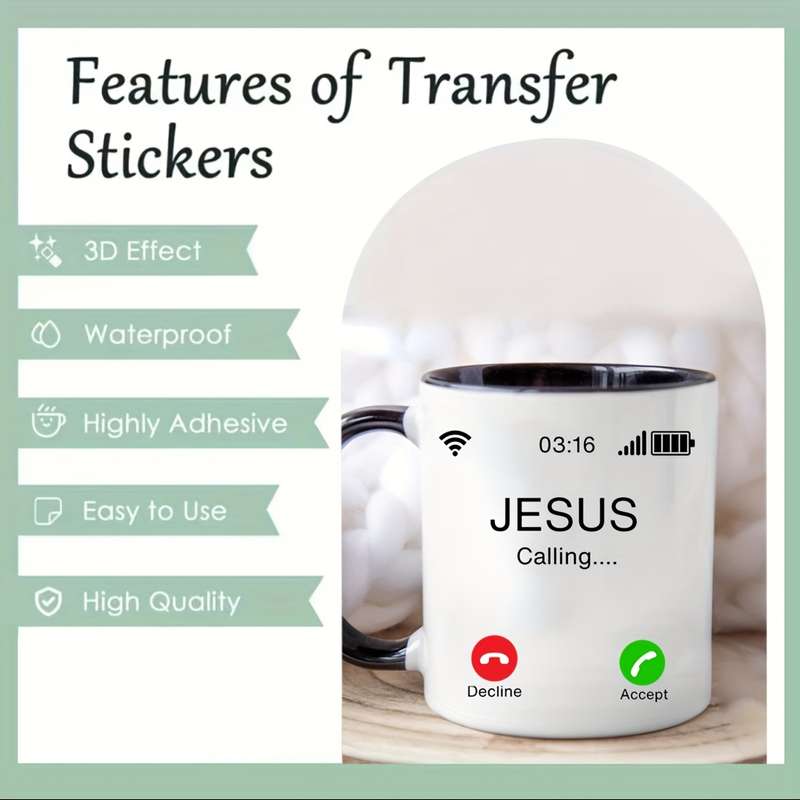 1pc Jesus Is Calling Jesus Christian Themed Stickers