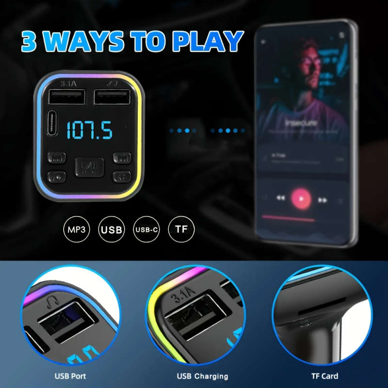 1pc Fast Charging Car Charger USB Type-A Connector 6V Operating Voltage Female to Male Polarity Ca
