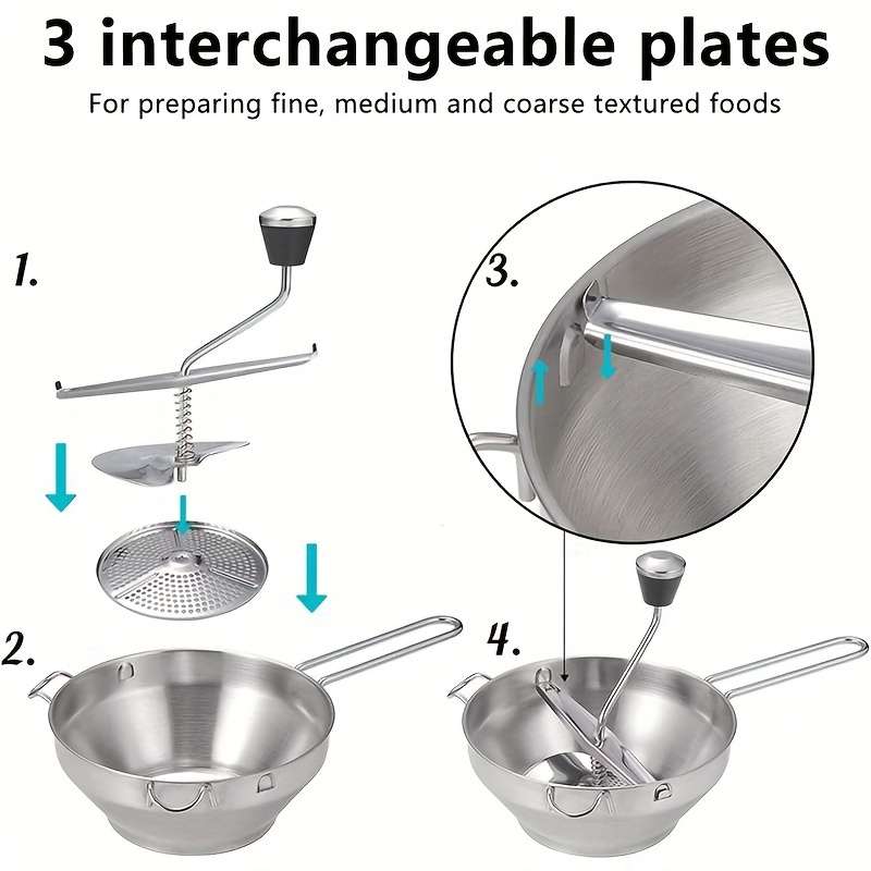1pc Stainless Steel Jam Grinder Mashed Potatoes Grinder Food Vegetable Blender Potato Masher Vegeta