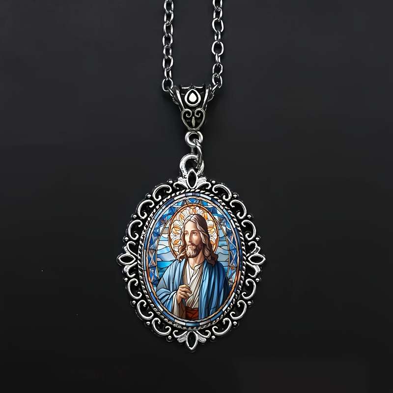 1 Piece Antique Silvery Jesus Theme Pendant