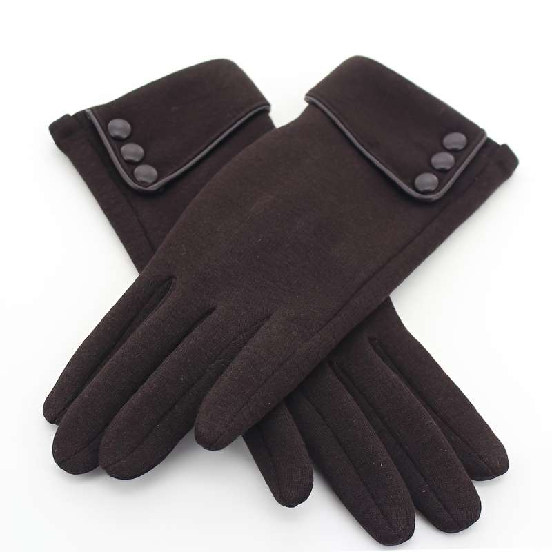 1 Pair Khaki Warm Gloves