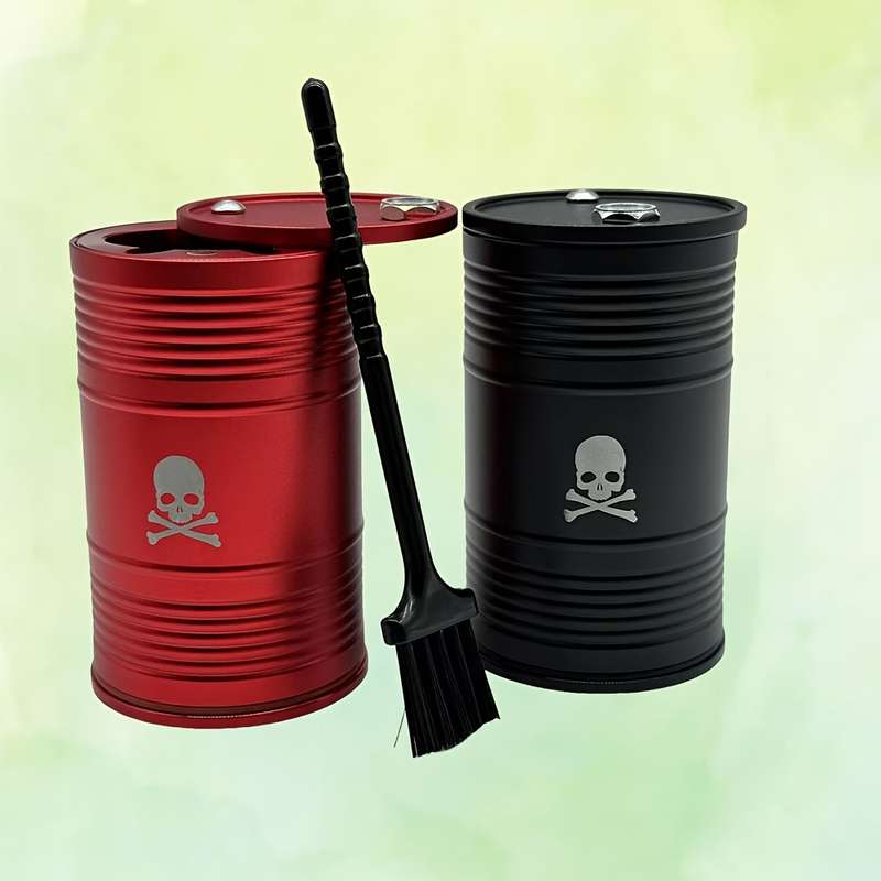 1pc Stylish Aluminum Alloy Car Ashtray with Lid Sleek Black Corrosion-Resistant Design 0.9