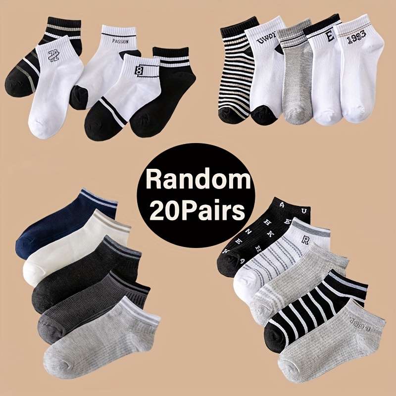 20 Pairs Mixed Color One Size High Elastic Socks