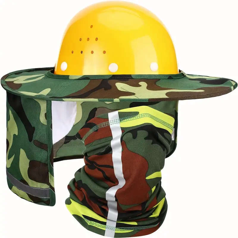 Reflective Safety Helmet Sunshade And Neck Gaiter Set