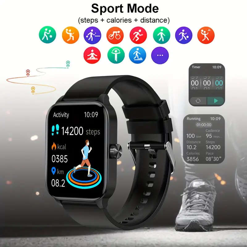Smartwatch 3D Dynamic Sports Plant Growth Dial 1.85-Inch Large Screen True Smart Call Watch 100+ Spo