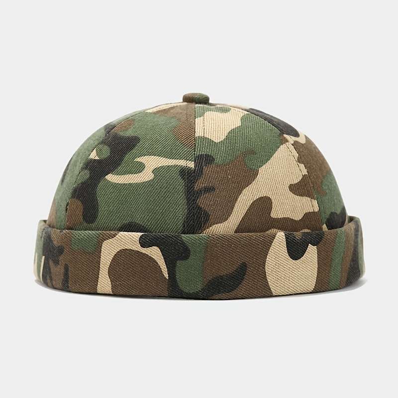 1pc Unisex Camouflage Beanie Hat 100% Polyester Adjustable Fit Lightweight All-Season Camo Pat