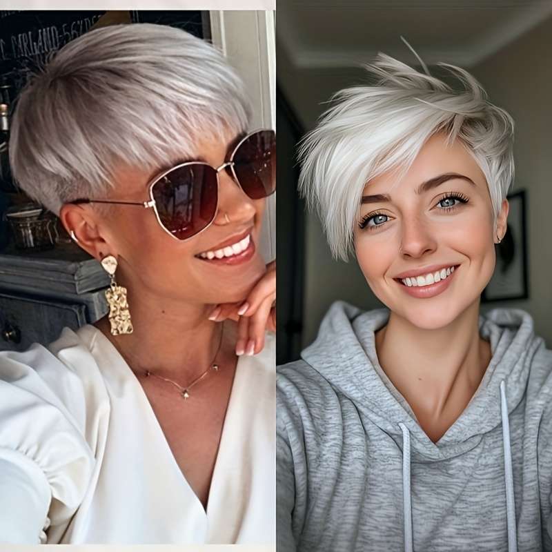 1Pc Ombre Gray 15.24cm Fashion Design Wig