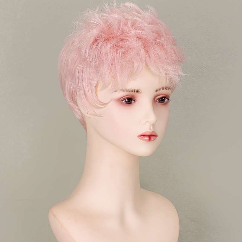 1Pc Pink Color 20.32cm Fashion Design Wig
