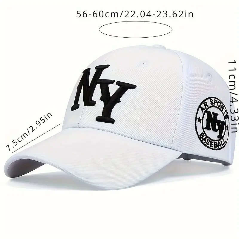 1pc Unisex Adjustable Polyester Baseball Cap with Embroidery Sun Protection Outdoor Sports Hat