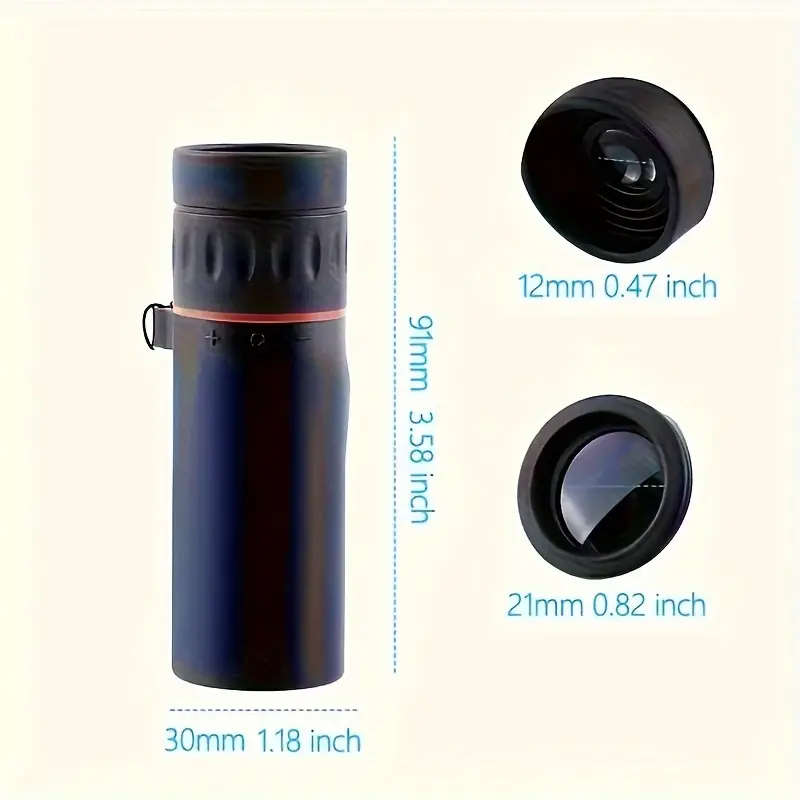 1pc High-Definition Monocular Telescope 10x25 Compact Design with Fixed Focus Ideal for Outdoor Adve