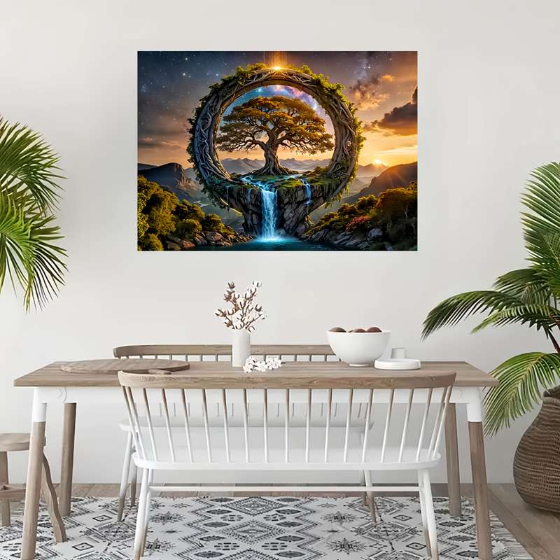 1000pcs Wisdom Tree Jigsaw Puzzle Vibrant Fantasy Design with Enchanted Landscape