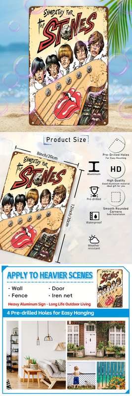 1pc  Vintage Aluminum Metal Sign for Music Lovers 30.48x20.32 cm Weatherproof Pre-Drilled Rock