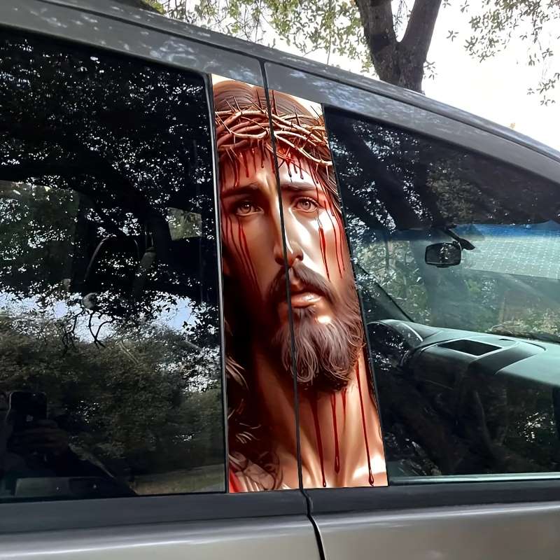 2pcs   Style2 Jesus Christian Themed Stickers