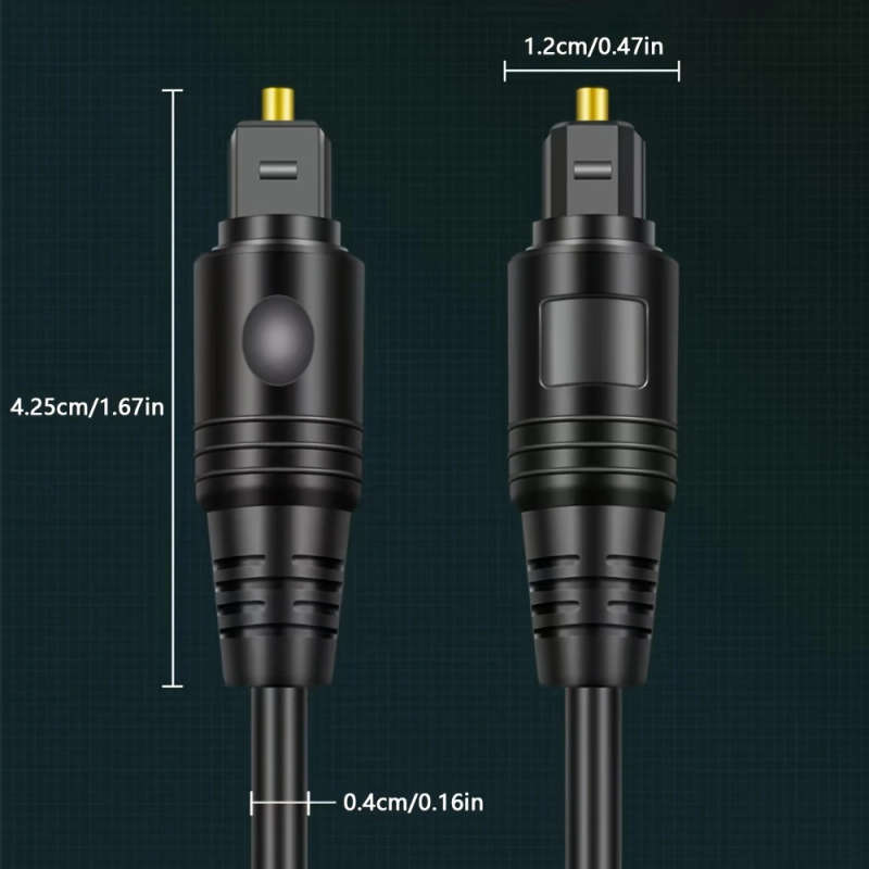 1pc 800cm Optical Audio Cable Black Fiber Optic Lead with Golden Connectors for Soundbars Amps Home