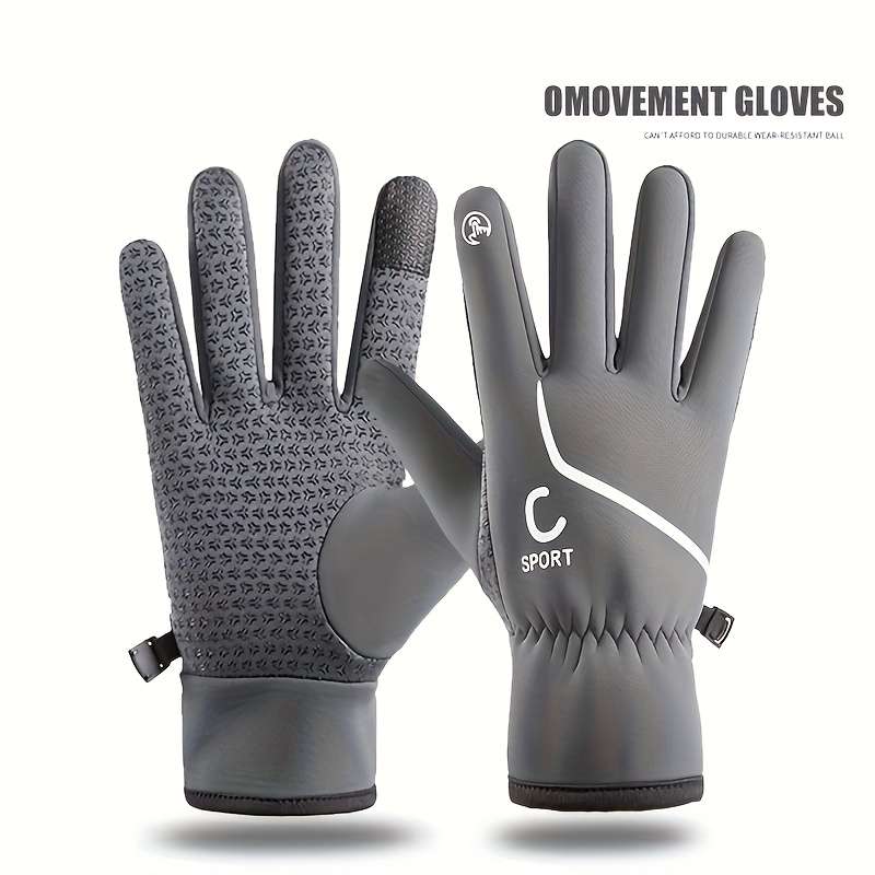 1 Pair Grey Warm Gloves