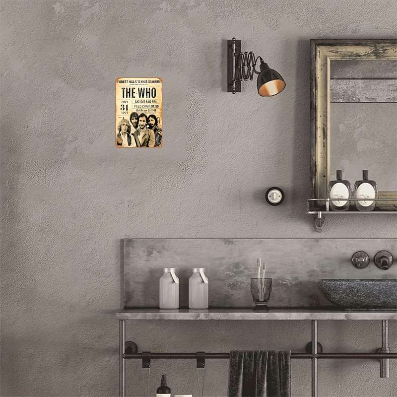 1pc Vintage 20.32x30.48cm The Who Concert Metal Wall Art Rustic Decor for Bars Clubs Cafes Off