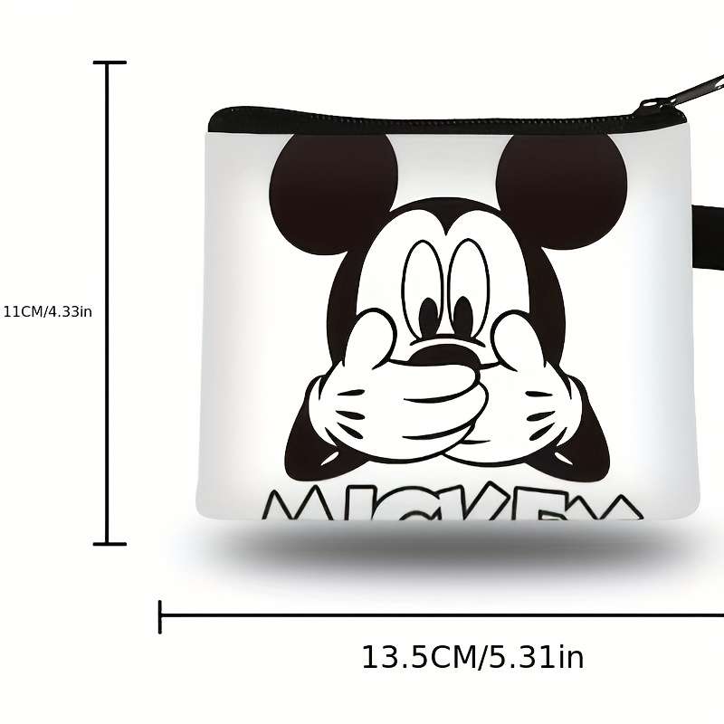 1pc Minnie Mouse Mini Coin Pouch Cute Zippered Cartoon Bag with Playful Design Polyester Materia