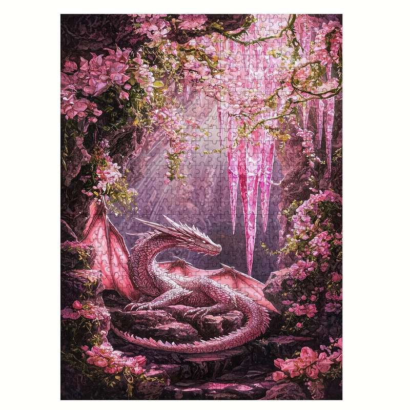 1000pcs Jigsaw Puzzle Vibrant Dragon Floral Forest Scene Intermediate Skill Leve