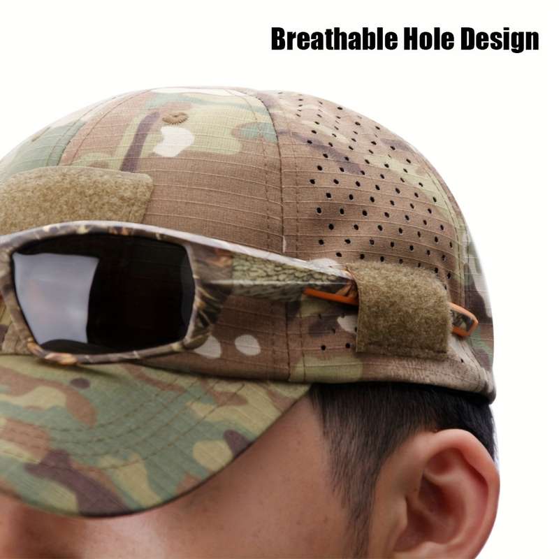 1pc Summer Men's Camouflage Baseball Cap Sun Protection Breathable Outdoor Hat Suitable for Fishing