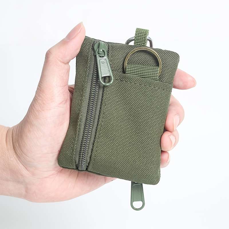 1pc Mini Coin Purse Key Pouch Casual Style Nylon Zipper Sports Storage Bag Polyester Material Sm