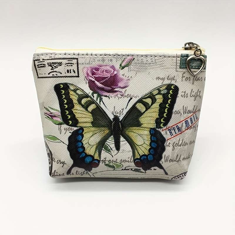 1pc Vintage Butterfly Coin Purse Key Pouch Card Holder Women'S Wallet And Coin Bag.