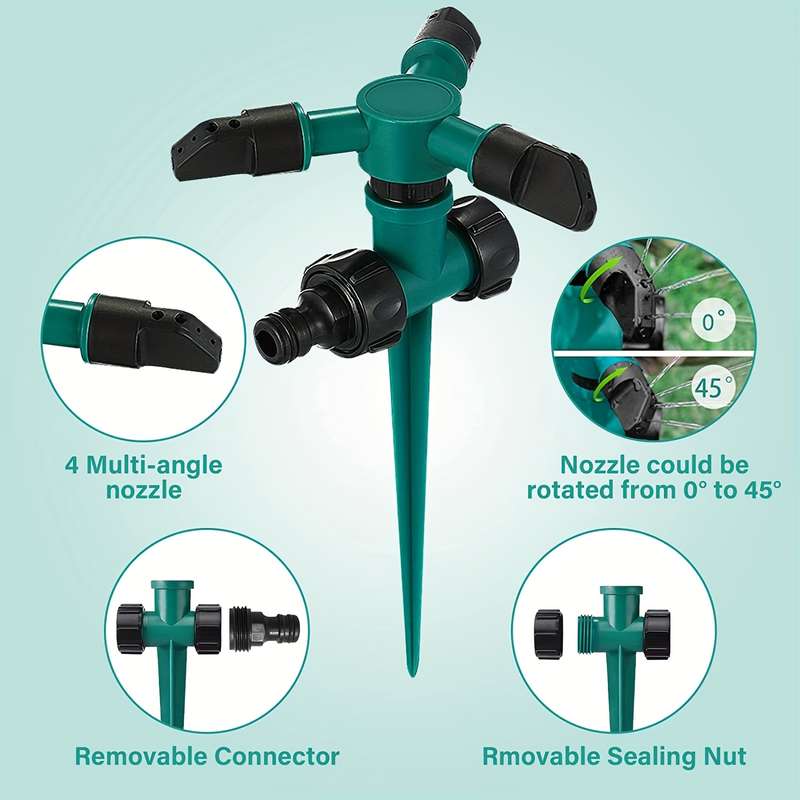 1Pc 3 Arm 360 Degree Rotating Multi Head Garden Sprinkler