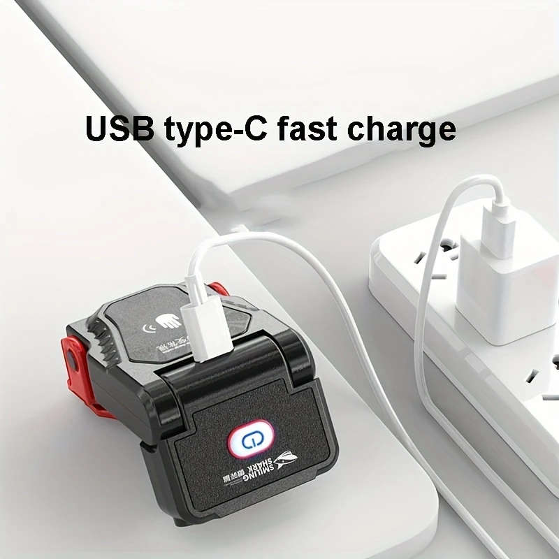 1pc of Smiling Shark 2-IN-1 LED Flashlight And Headlight, an Ultra-Bright Mini Hands-Free LED Clip-O