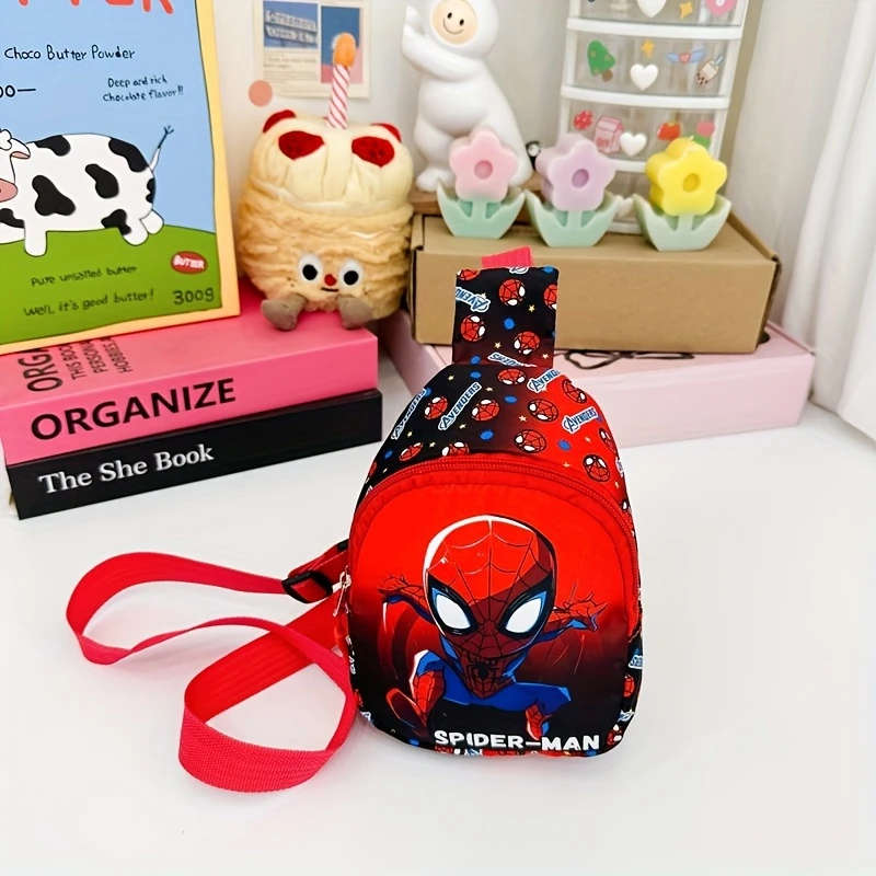 1pc Crossbody Bag for Men Stylish Nylon Sling Bag with Zipper Closure Red Golden Flame Design