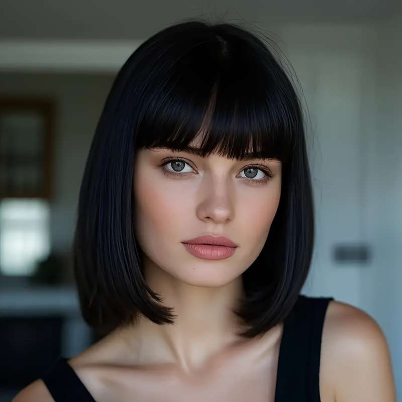 1Pc Dark Brown 30.48cm Fashion Design Wig