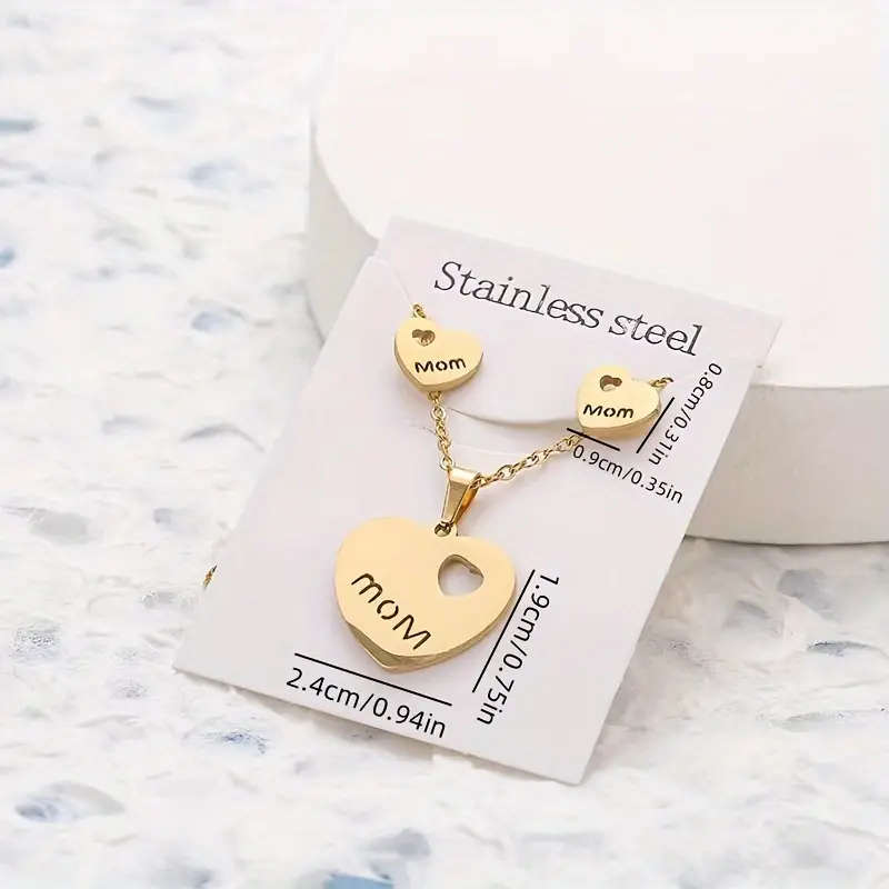 Stainless Steel Jewelry Set for Women - Mom