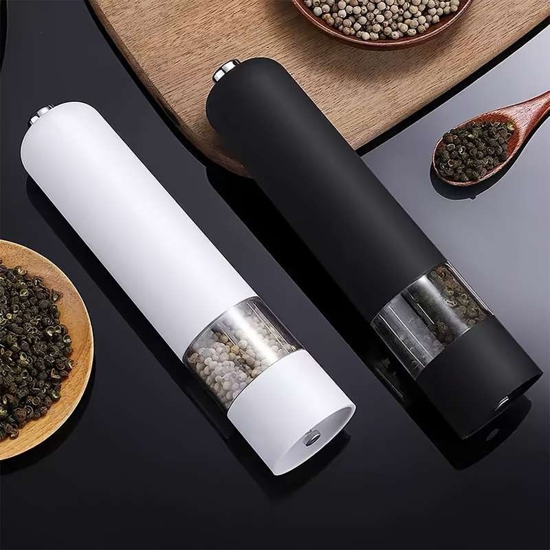 1pc Electric Pepper Grinder Adjustable Coarse to Fine Spice Mill One-Hand Operation Battery