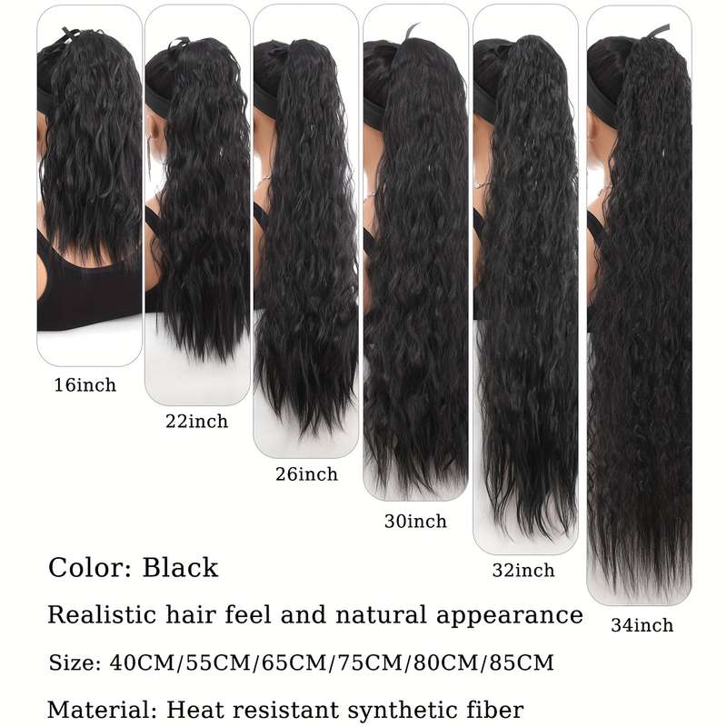 1Pc Black 40.64cm Fashion Design Wig