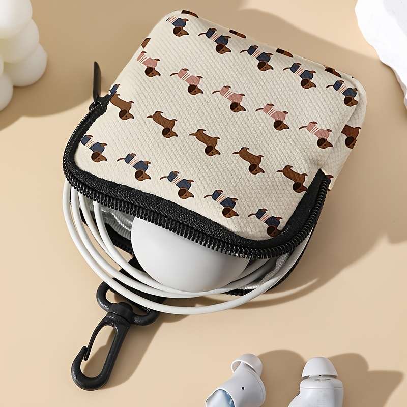 1pc large-capacity coin purse with a puppy pattern for men and women suitable for shopping shoppi