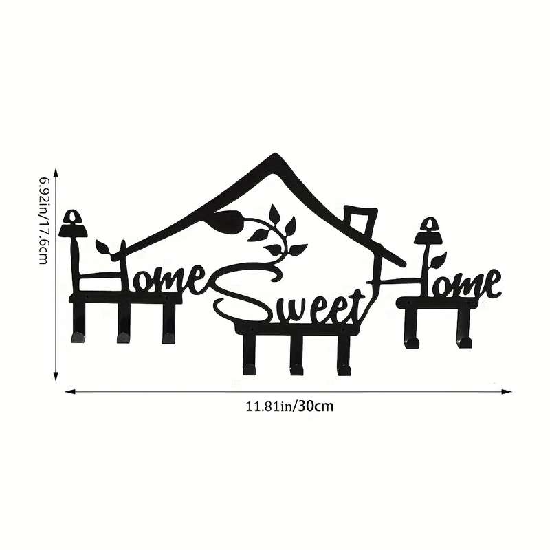 1pc SWEET HOME Multi-Purpose Metal Wall HooksEasy Install Ideal for Organizing Keys Clothes To