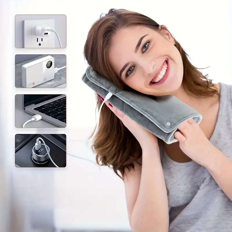 1pc Soft And Comfortable Flannel Heating Pad for Home And Travel Portable Plug in Use Warm Handbag f