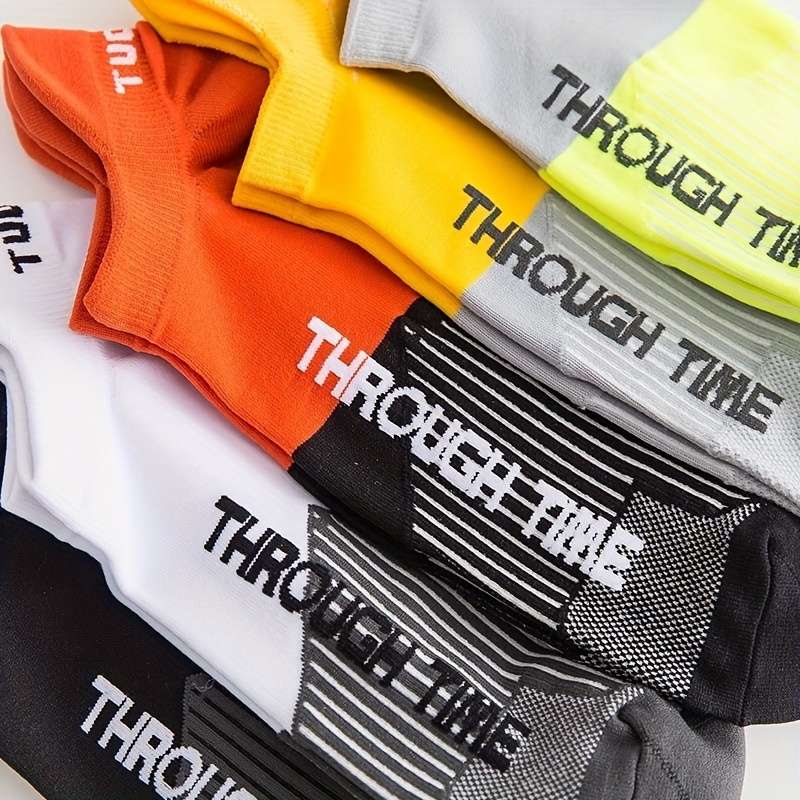 5 Pairs Of Color Matching Earrings One Size High Elastic Socks