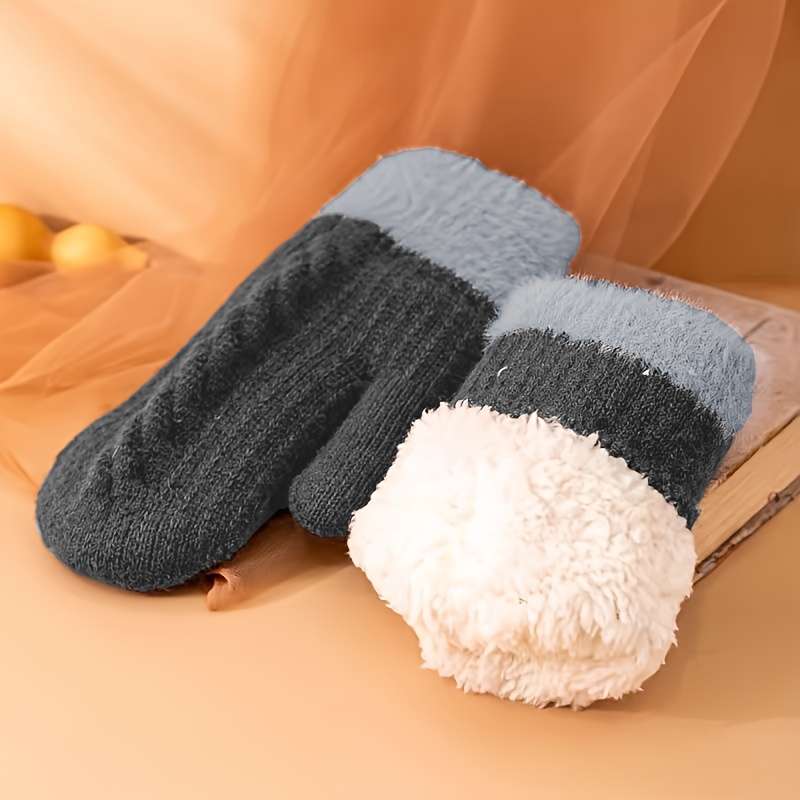 1 Pair Khaki Warm Gloves