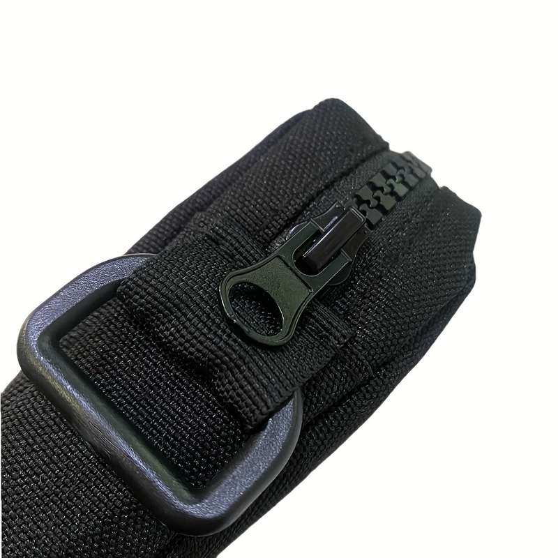 1pc Outdoor Canvas Waist Bag Black Oxford Cloth Secure Zippered Coin Pouch with Clip Durable