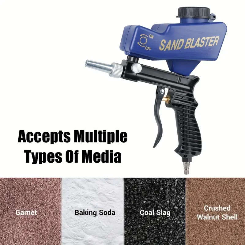 1pc Pneumatic Sandblasting Set Pneumatic Blasting Gun Set Handheld Portable Adjustable Blasting Mach