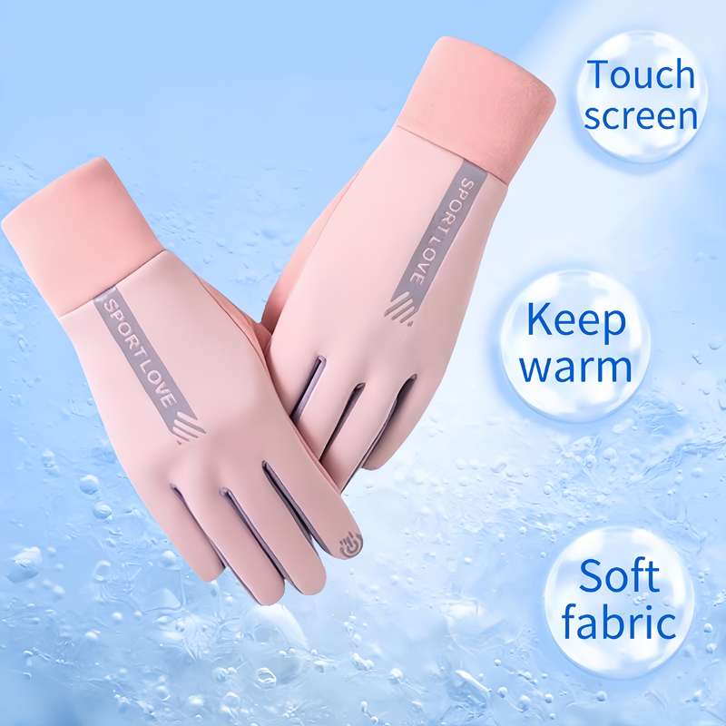 1 Pair Black Warm Gloves