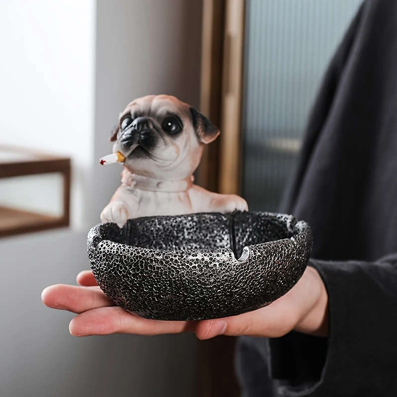 1pc Art Deco Resin Ashtray Creative Cartoon Dog Design Irregular Shape Decorative Home Office Access