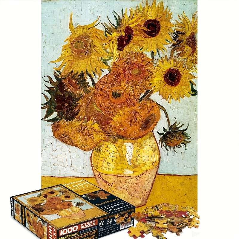 1000pcs Puzzle with Gift Bag Van Gogh Sunflower 68x49cm 1000pcs Gray Card Jigsaw Puzz