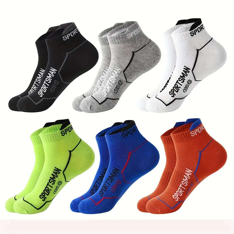 6 Pairs of Unisex Athletic Socks - Breathable Cotton