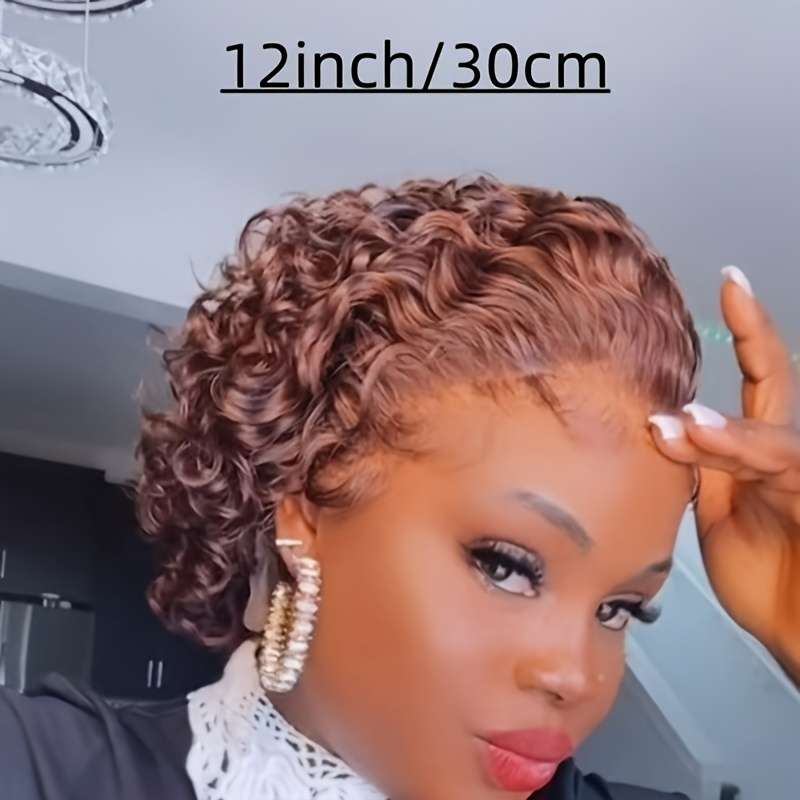 1Pc Dark Brown 30.48cm Fashion Design Wig