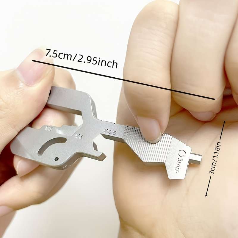 1pc Key-Shaped Multi-Tool Pocket Knife with Bottle Opener Screwdrivers Ruler Erg
