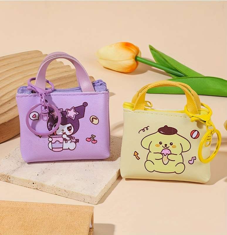 1pc An adorable purse with cute wallet multi-functional coin purse with portable keychain charm wi