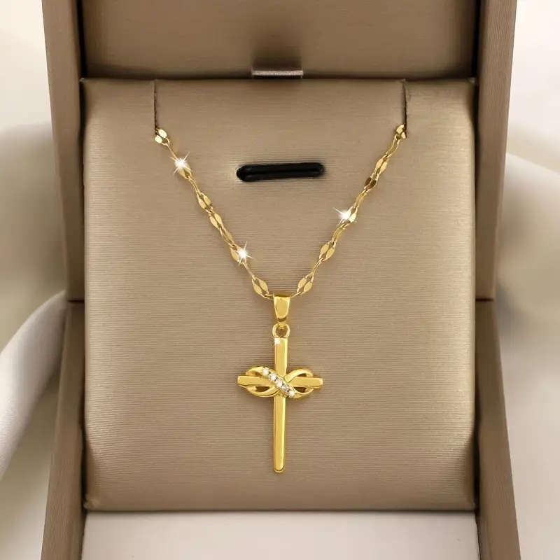 Elegant Infinity Cross Necklace